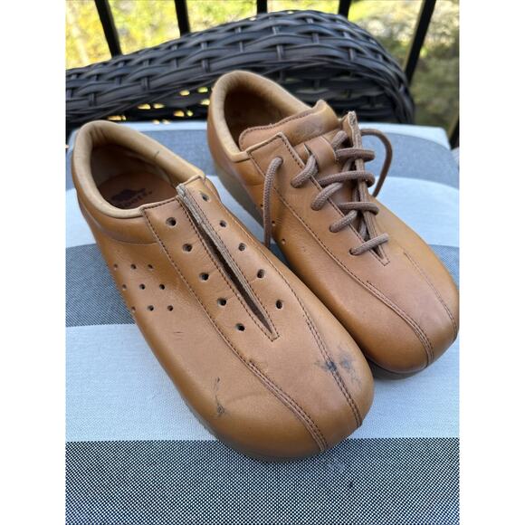 Roots Canada Leather Lace Up Shoes Women’s 7.5 M Brown Comfort Sneakers Tan - Picture 16 of 16